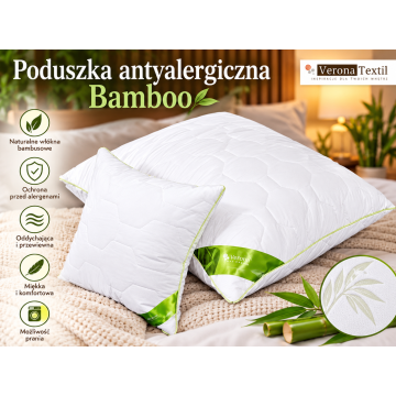 PODUSZKA ANTYALERGICZNA PIKOWANA BAMBOO AMZ