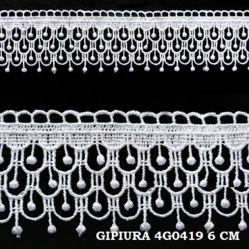 Gipiura motek 4G0419 6 cm biała