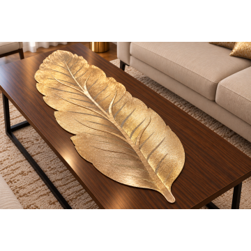 Bieżnik dekoracyjny GOLDEN LEAF – Złoty Liść PVC 32 × 92 cm