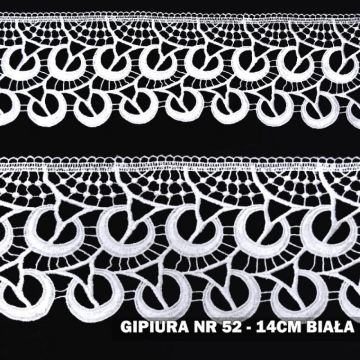 Gipiura numer 52 14 cm biała